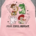 thumbnail image 3 of Toy Story - Play Chill Repeat - Toddler & Youth Girls Raglan Graphic T-Shirt, 3 of 4