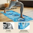 thumbnail image 4 of Blue Gold Marble Pattern Hot Yoga Mat Towel Non Slip for Hot Yoga - Quick-Drying Yoga Mat Cover with 4 Corner Pockets with Travel Bag - Hot Yoga Towel Non Slip Grip Moisture Wicking Sweat 70"x26", 4 of 6