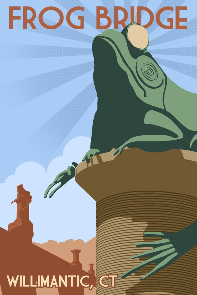 Willimantic, Connecticut, Frog Bridge (9x12 Wall Art Print, Home Decor