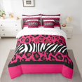 thumbnail image 2 of Feelyou Leopard Cheetah Print Twin Bedding Sets 7pcs, Abstract Lines Bedding Comforter Set, 2 of 8