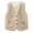 Beige, variant on Toddler Baby Girls Sherpa Fleece Vest, Button Down Sleeveless Gilet with Pockets, Cozy Warm Layer for Fall Winter and Spring Layering