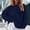 Navy, variant on Womens Crew Neck Sweater Loose Pullover Tops (Navy XXL)