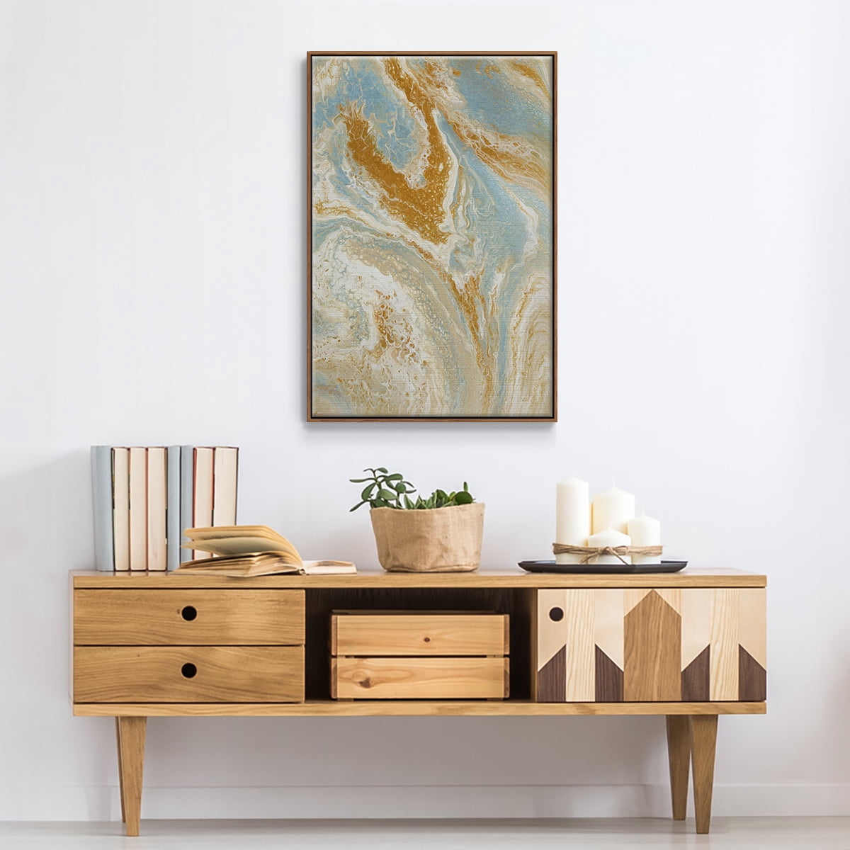 C41 Framed Premium Gallery Wrapped Canvas - Ready to Hang - 25 x 37 - Walnut Floating Frame