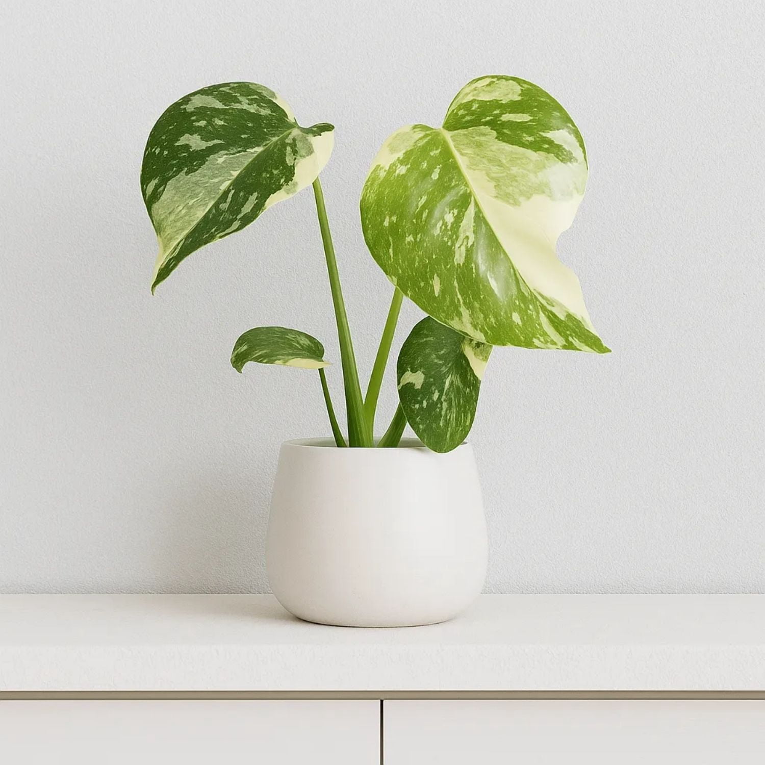 Thai Monstera Live Plant, Indoor Tropical Houseplant, 4-6 Inch Variegated Monstera Plant for Living Space