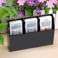thumbnail image 3 of Wall Mount Remote Control Holder Case - Media Organizer Storage Box for Coffee Table and Nightstand, Clear Acrylic with Film Cover Wall Organizers(Black, Three Compartment), 3 of 7