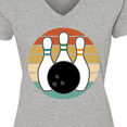 thumbnail image 4 of Inktastic Bowling Pins Ball Bowler Gift Women's V-Neck T-Shirt, 4 of 5