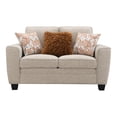 thumbnail image 3 of Furniture of America Aimee Modern Chenille Track Arm Loveseat with Pillows, Taupe, 3 of 14