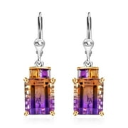 Shop LC AAA Ametrine Citrine Octagon 925 Sterling Silver Vermeil Yellow Gold Platinum Plated Lever Back Dangle Drop Earrings for Women Ct 8.7 Wedding Engagement Promise Anniversary Birthday Mothers