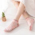 thumbnail image 7 of Zhengup 5 Pair Pink Cute Socks, Cottagecore 3D Floral Crew Socks for Women, Y2K Summer Soft Breathable Ankle Socks, 7 of 7