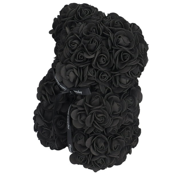 Oso de flores, oso de flores artificiales con forma de rosa de 25 cm, regalo de Navidad, salida de alta intensidad