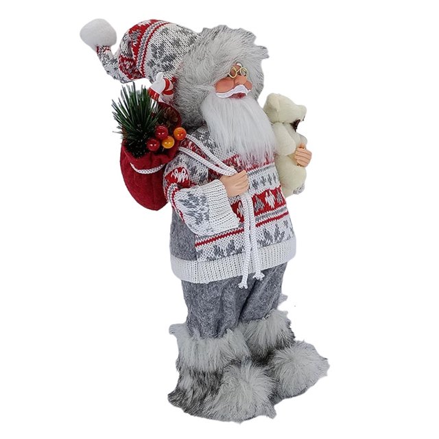 Methold De pie Santa Claus Año Nuevo Árbol de Navidad Juguetes de peluche Viejo hombre Favores de fiesta Muñeca Sentimiento de Navidad Accesorios Cables de audio/vídeo
