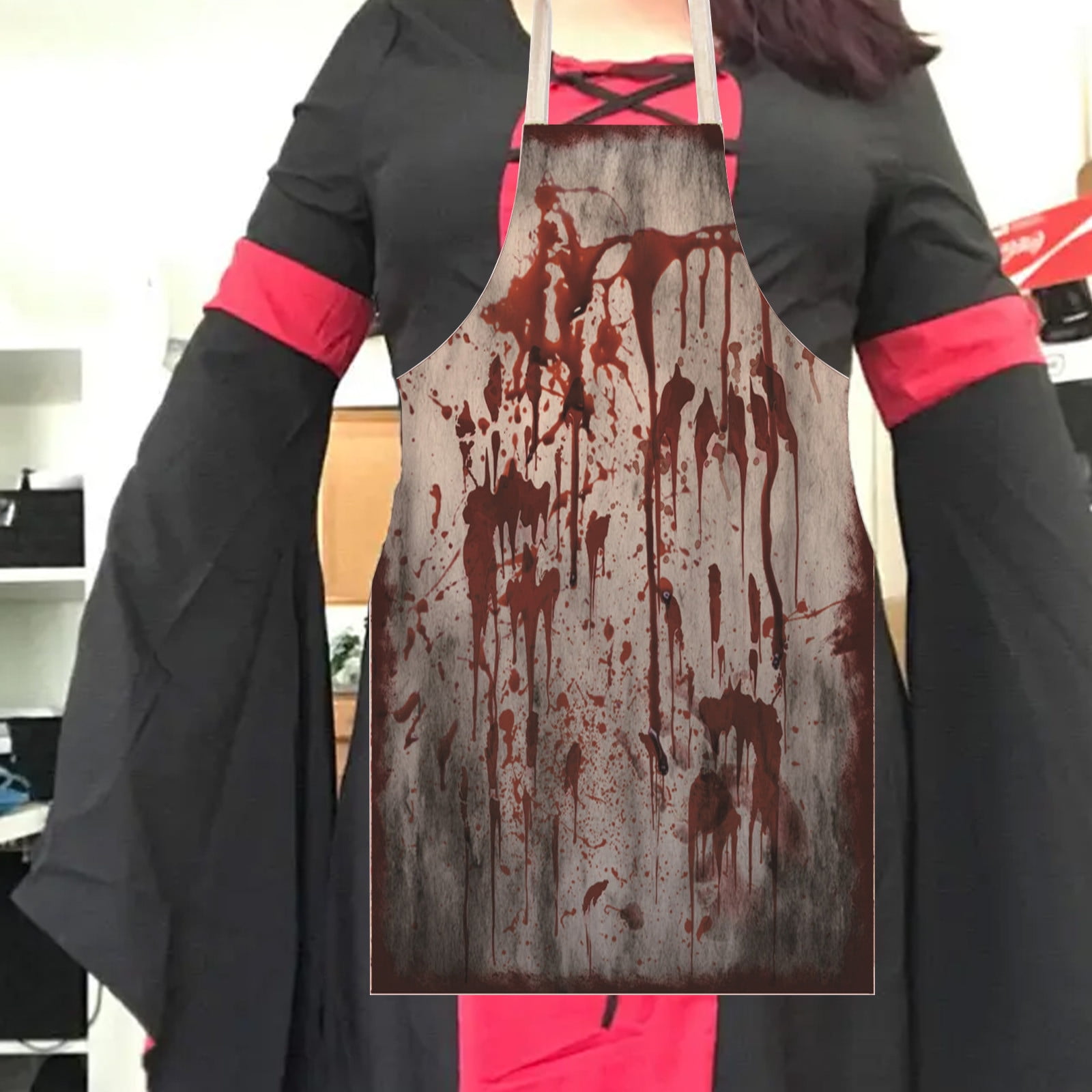 Halloween Horror Decorative Apron for Women Men, Grilling Cooking Chef Kitchen Fall Apron Gifts for Mom Wife Husband Girls