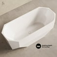 thumbnail image 4 of Brusque 67" Diamond Shaped Soaking Freestanding Bathtub in Glossy White, Drain Included, 4 of 7