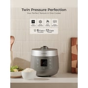 CUCKOO Twin Pressure Rice Cooker 6-Cup Uncooked / 12-Cup Cooked with Nonstick Inner Pot, Versatile Rice Maker & Warmer with 16 Menu Options, Open Cooking Mode, Voice Guide, Gray (CRP-ST0609FG)