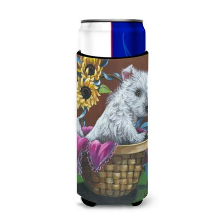 

Carolines Treasures PPP3236MUK 12 oz Westie Zoe & Sunflowers Ultra Hugger for Slim Cans