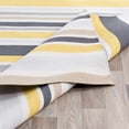thumbnail image 5 of Hauteloom Vatil Living Room, Bedroom Patio Outdoor Area Rug - Striped - Contemporary Modern Minimalist - Yellow, White, Gray - 2' x 3', 5 of 9