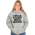 thumbnail image 3 of Speak Fluent Movie Quotes Classic Unisex Fleece Graphic Zip Up Hoodie Brisco Brands 4X, 3 of 5