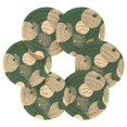 thumbnail image 7 of Yayeee 6 PCS Drink Coasters with Holder Set Woven Absorbent Round Tabletop Hot Pad, Beige Abstract, 7 of 7