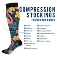 thumbnail image 2 of FORMRS Womens Knee High Socks Casual Long Thick Travel Daily Wear, 1 Pair, Pink Floral Flamingo, 2 of 6