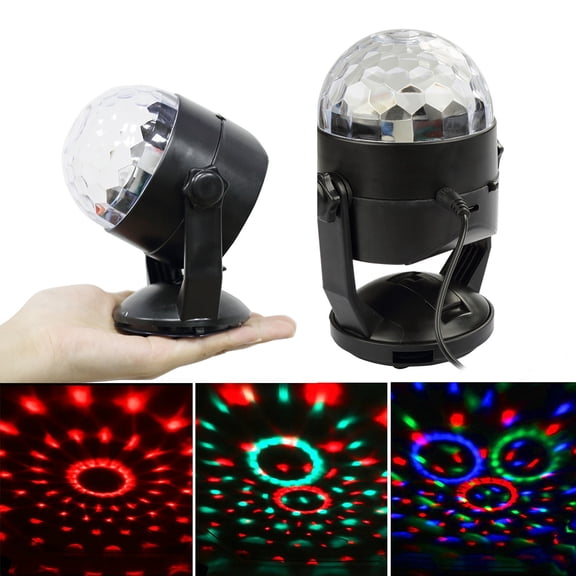 CoastaCloud Mini LED Stage Lighting Disco Lights with Sucker RGB Crystal Magic Rotating Ball For KTV Xmas Party Wedding Show Club Pub Disco Bars