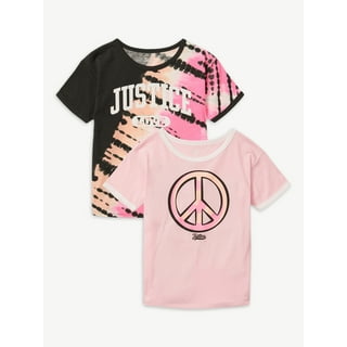 Wonder Nation Girls Tie-Front 3D Embellished Graphic T-Shirts, 2-Pack ...