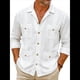 thumbnail image 1 of Camisa Guayabera de Larga con Cuatro Bolsillos para Hombre, Detalle de Pinzas, Corte Holgado M, 1 of 6