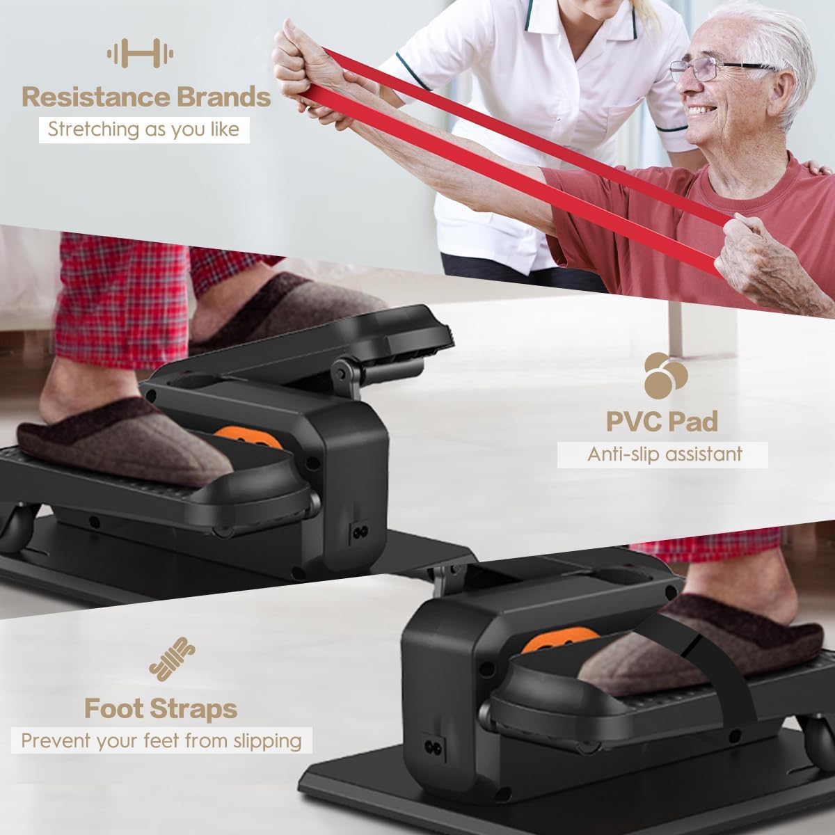 Under Desk Elliptical Machine with 15 Speeds & Remote Control, Quiet Electric Seated Pedal Exerciser for Office Home Seniors