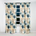 thumbnail image 2 of Designart "Floral Escape In Blues" Floral Blue, White Curtain 1 Panel, 2 of 6
