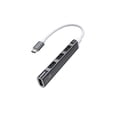 thumbnail image 1 of Hub Adaptador USB 3.0 y Tipo C de 4 Puertos para Laptop Gris, 1 of 7