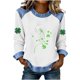 thumbnail image 3 of TaTaai Women's St Patrick's Day Long Sleeve Round Neck Color Block Shirt, Fashion Casual Style, Soft Fabric for Holiday Daily Outings Gift, 3 of 5