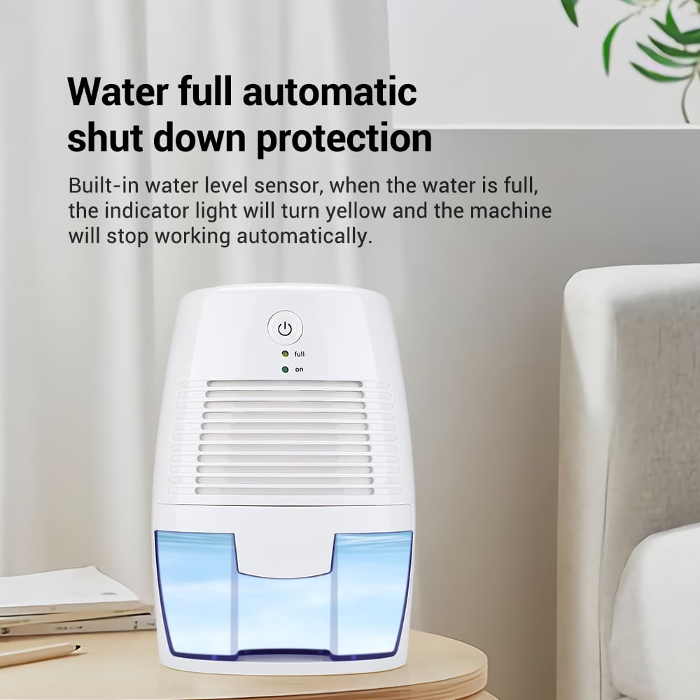 Portable Dehumidifier, Efficient Moisture Absorber, Fast Dehumidification with 17oz Capacity, Auto Shut-Off, USB Plug for Home, Basement, RV for 53-162sq ft