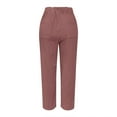 thumbnail image 4 of WILLBEST Pantalones Casuales de Mujer con Cintura Elástica y Bolsillos, Pantalones Casuales de Lino Cómodos para Uso Diario Chica, 4 of 6