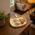 thumbnail image 5 of Halloween Wooden Pumpkin Tray, Khaki Wood Serving Platter for Candy, Snacks and Fruit, Gothic Party Table Centerpiece and Home Kitchen Decor, 5 of 7