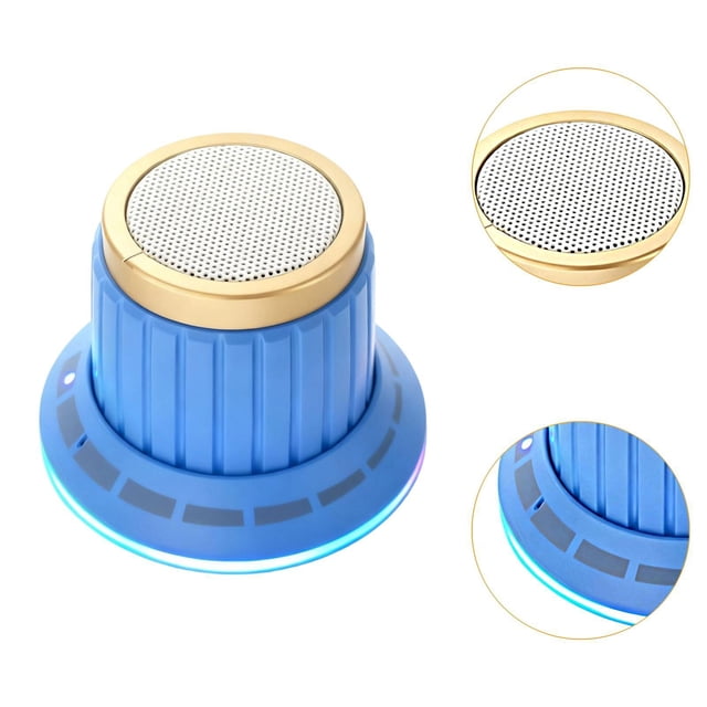AWHAO Knob BT Speaker Music Player Lightweight with Light Practical Easy to Carry High Blue