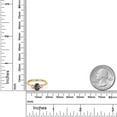 thumbnail image 6 of Gem Stone King 18K Yellow Gold Plated Silver Green Mystic Topaz and Pink Lab Grown Diamond Engagement Ring for Women | 1.36 Cttw | Oval 7X5MM | Gemstone November Birthstone | Size 7, 6 of 6