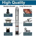 thumbnail image 6 of Imeshbean, 1 HP, 110 V, Corded Deep Well Submersible Water Transfer Pump, 33GPM, 6 of 9