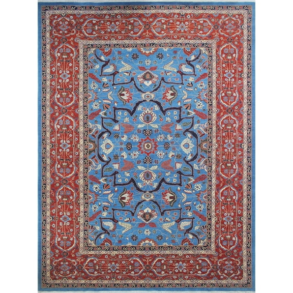 Aria Beltoon Blue/Rust Rug, 10'2" x 13'9"