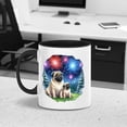 thumbnail image 2 of Happy New Year Pug Family Cheer Winter Midnight Firework 11oz Accent Two-tone Mug Dog Lover Gifts Coffee Tea Cup - 02025, 2 of 5