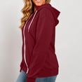 thumbnail image 3 of LLYWEY Womens Zip-up Hoodie with Thumb Holes - Arm Zipper Long Sleeve Hooded Jackets Side Pockets Lightweight Soft Casual Loose Fleece Fall Jackets Wine M, 3 of 9