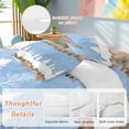 thumbnail image 2 of Blue Christmas Bedding Duvet Cover Set King Size 4 Pieces Winter Snowflakes Tree Xmas Garland Wood Grain Bedding Set with Zipper Closure,1 Comforter Cover 92x106 Inches 1 Flat Sheet & 2 Pillow Cases, 2 of 7