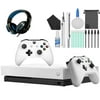 Microsoft Xbox One X 1TB Gaming Console White with 2 Controller Headset Cleaning Kit