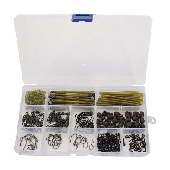 Carp Fishing Accessories Carp Hooks W/ Portable Case Tackle Box Quick Change Swivel Tail Rubber Sleeves Fish Gear Equipment Hair Rigs