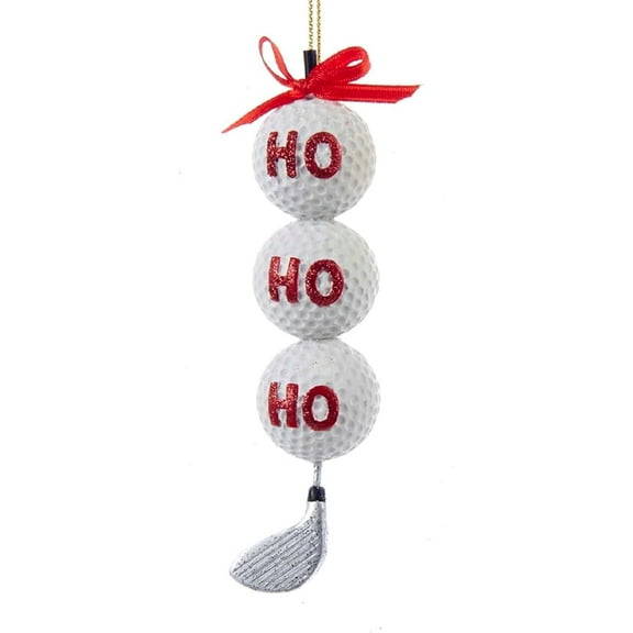 Kurt Adler 4.25" Resin "HO HO HO" Golf Ornament