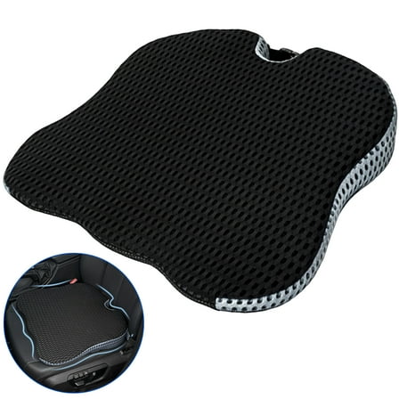 cyrico Car Seat Cushion, Memory Foam Seat Pad for Sciatica & Lower Back Pain Relief, Wedge Design Driver and Passenger Seat Cushion for Comfortable Driving and Long Trips (Black)