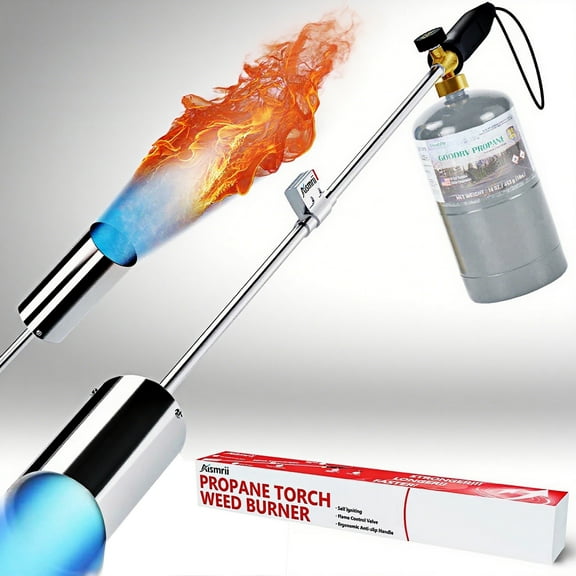 AuraLane 1200000 BTU Weed Torch with Propane Burner Igniter Long Arm Removable 36 inch,Silver