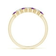 thumbnail image 2 of ANGARA Natural Half Eternity Seven Stone Amethyst and Diamond Wedding Ring in 14K Yellow Gold for Women (Size-2.5mm) | February Birthstone, Anniversary, Jewelry Gift for Women | Natural Amethyst Ring, 2 of 9