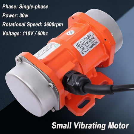 

Miumaeov AC Vibration Motor 110V Small Concrete Vibrator Electric Vibrating Motor Single Phase 2M Cable Waterproof and Dustproof 30W