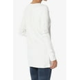 thumbnail image 4 of TheMogan Women's V-Neck Long Sleeve Top Basic Stretch Cotton Relaxed Slim Fit T-Shirt Bone S, 4 of 7
