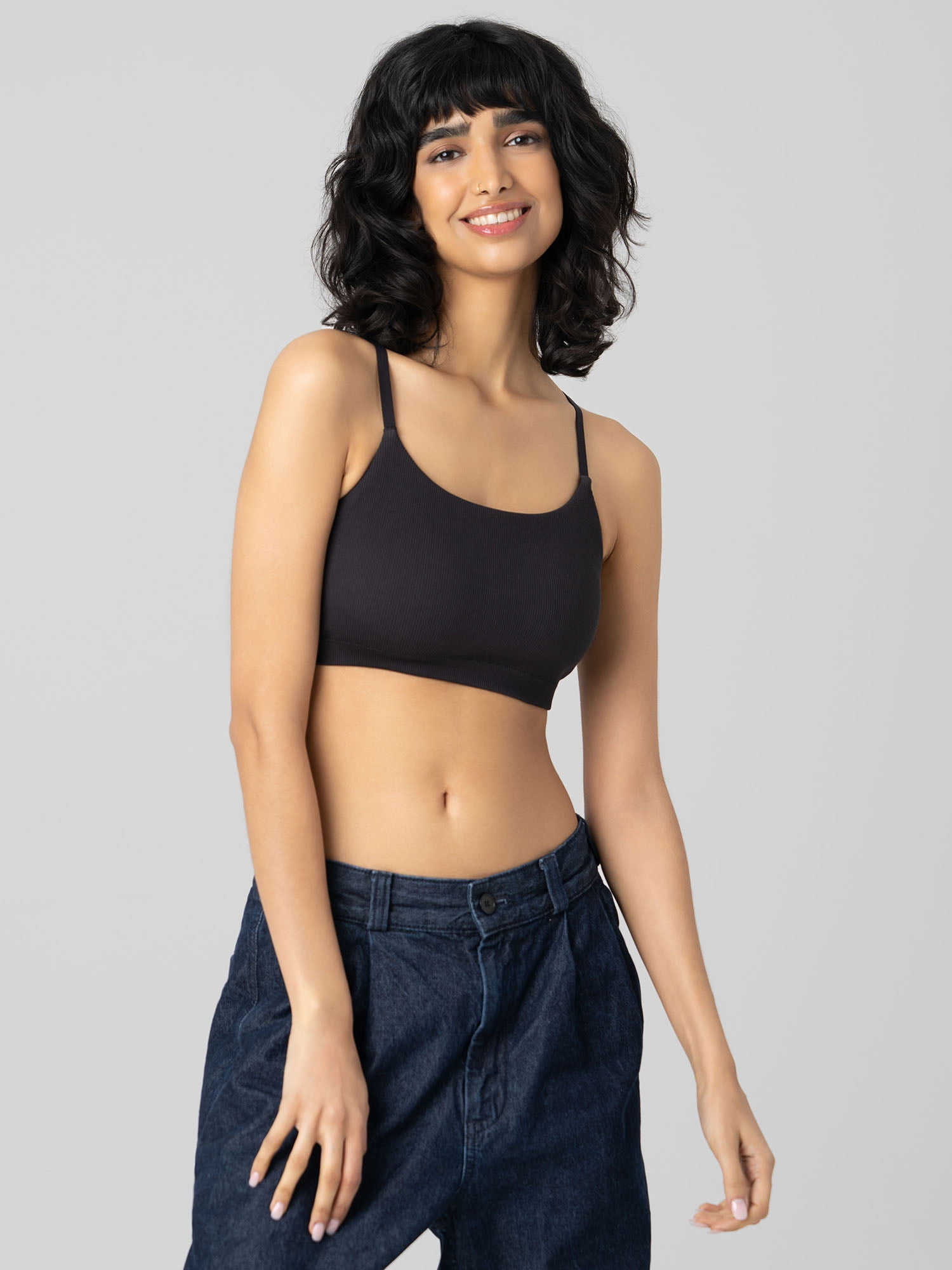 No Boundaries Seamless Ribbed Cami Bralette, Women’s and Women’s Plus, Sizes XS-3XL