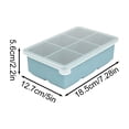 thumbnail image 3 of Food Grade Silicone Ice Cube Tray with Lid 6 Grid for Freezing Beverage, Mint Green, 3 of 6